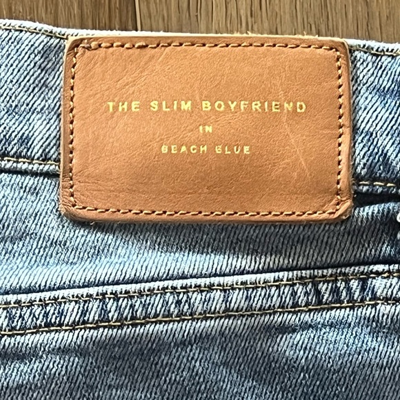 Zara Women's Distressed Denim The Slim Boyfriend in Beach Blue size 4 - Picture 5 of 5